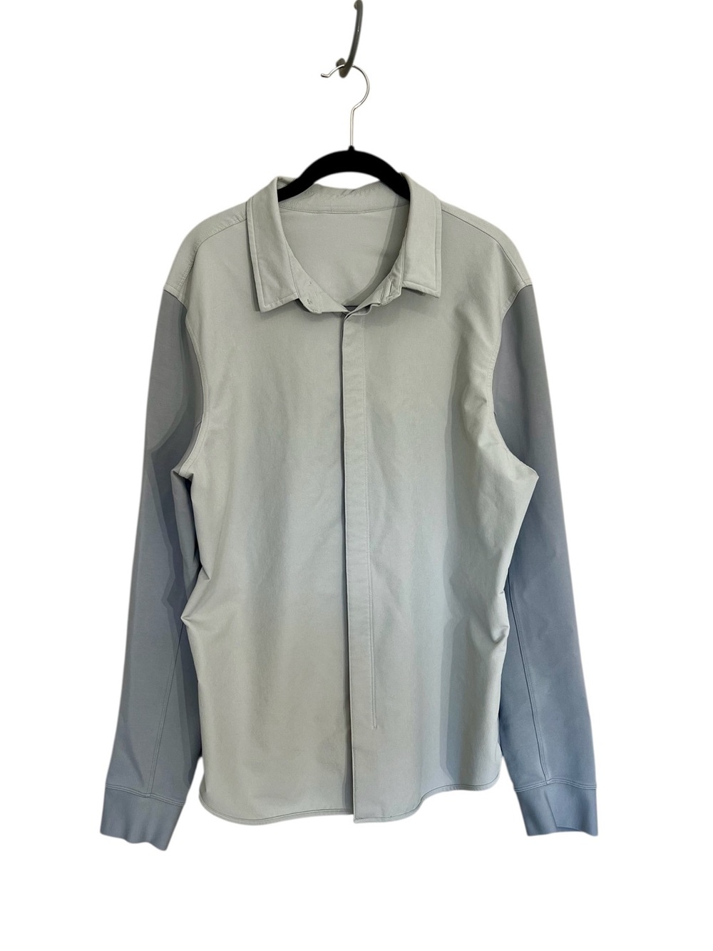 Lululemon Mainstay hybrid heavyweight button down shirt grey mens M color block